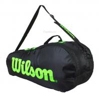 Сумка для ракеток WILSON Team 2 Comp Bag Чёрный/Зеленый