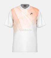 Тенниска Мужская HEAD Topspin T-Shirt Белый/Оранжевый Принт Тенниска Мужская HEAD Topspin T-Shirt Белый/Оранжевый Принт